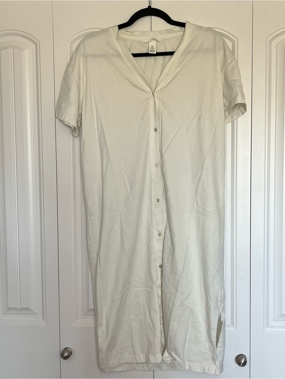 H&M Button-Front Short Sleeve Maxi Dress